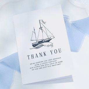 Nautical Baby Boy Shower Thank You Card