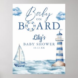 Nautical Baby On Board Shower Welcome Sign