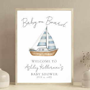 Nautical Baby On Board Shower Welcome Sign