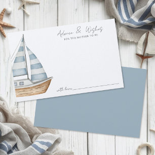 Nautical Baby Shower Advice And Wishes Card