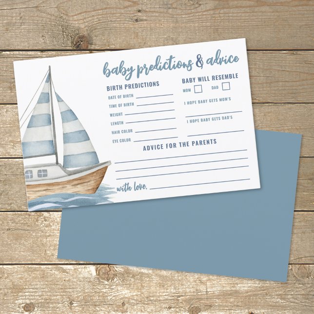  Nautical Baby Shower Advice Predictions Card (Nautical Baby Shower Advice Predictions Card)