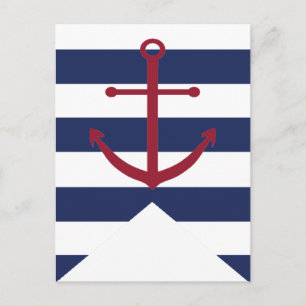 Nautical Baby Shower Anchor Bunting Flag Postcard