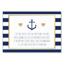 Nautical Baby Shower Book Request Card - Anchor