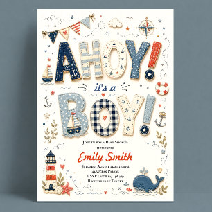 Nautical Baby Shower Boy Invitation