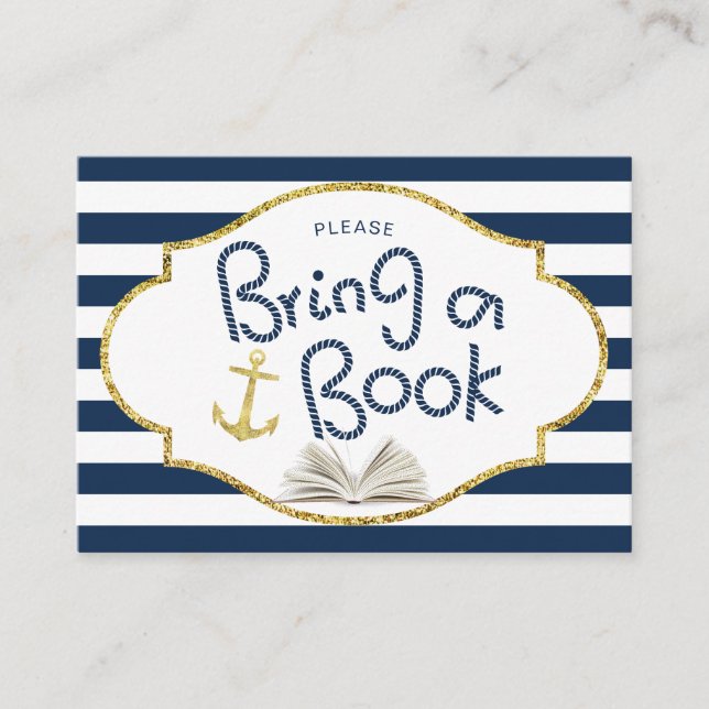 Nautical Baby Shower Bring a Book Insert (Front)
