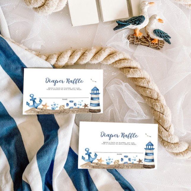 Nautical Baby Shower Diaper Raffle Card (Creator Uploaded)