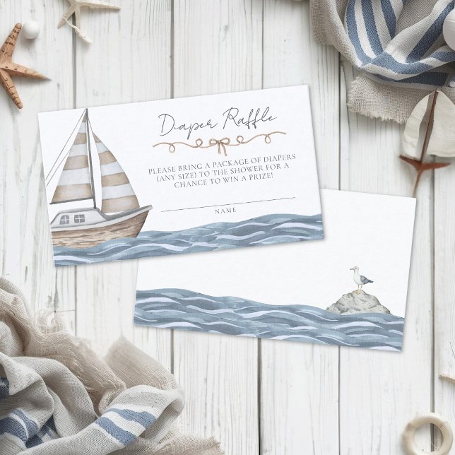 Nautical Baby Shower Diaper Raffle Enclosure Card (Nautical Baby Shower Diaper Raffle Enclosure Card)
