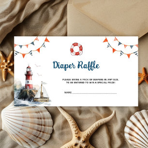 Nautical Baby Shower Diaper Raffle Enclosure Card