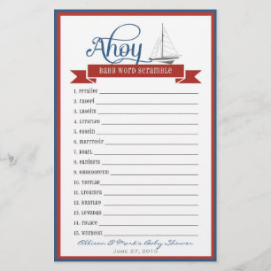 Nautical Baby Shower Game - Baby Word Scramble