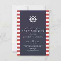 Nautical Baby Shower Invitation Card