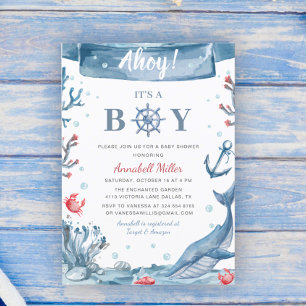 Nautical Baby Shower Its a Boy Invitation