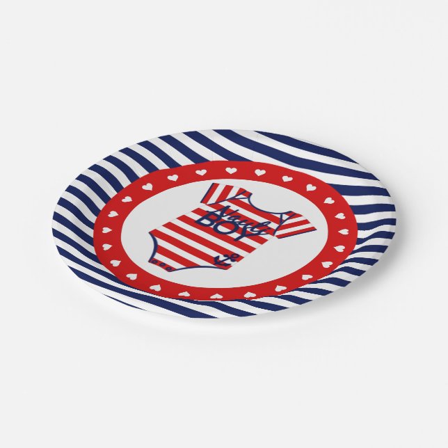Nautical Baby Shower Paper Plate (Angled)