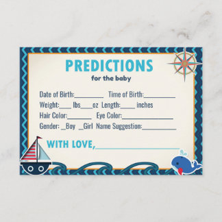 Nautical Baby Shower Predictions for the Baby Invitation