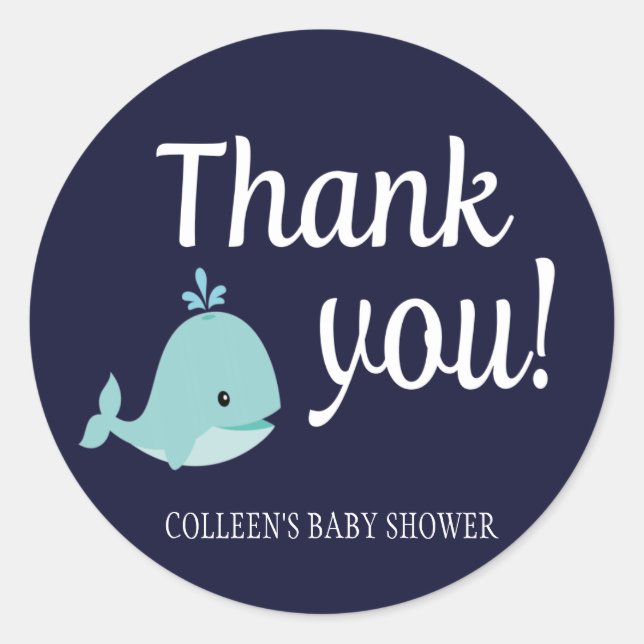 Nautical Baby Shower Thank You Stickers (Front)
