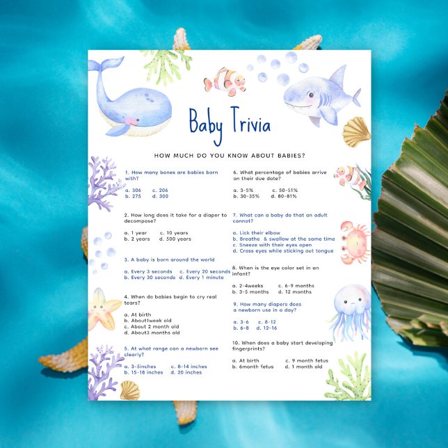Nautical Baby Trivia Under the sea Baby Shower (Creator Uploaded)