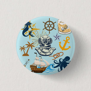 Nautical Bachelor Party 3 Cm Round Badge