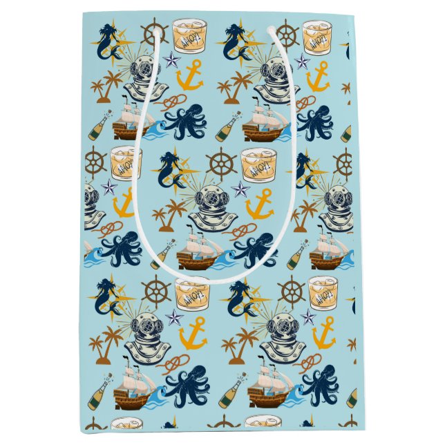  Nautical Bachelor Party Medium Gift Bag (Front)