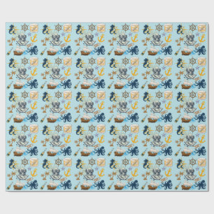 Nautical Bachelor Party Wrapping Paper
