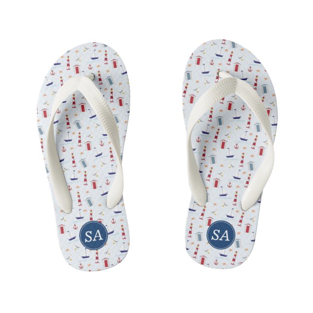 Nautical Back to School & Dorm Essentials Kid's Jandals (Footbed)