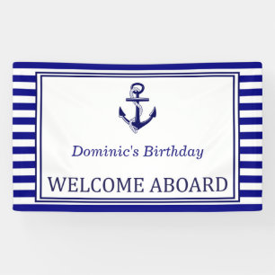 Nautical Banner - Navy - Anchor