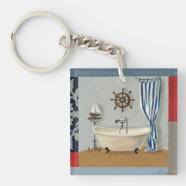 Nautical Bathroom Key Ring (Front)