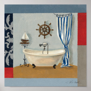 Nautical Bathroom Poster