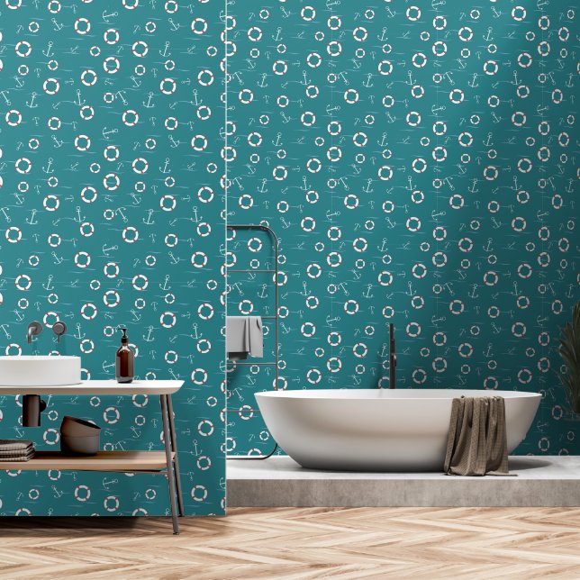 Nautical Bathroom Wallpaper (Bathroom)