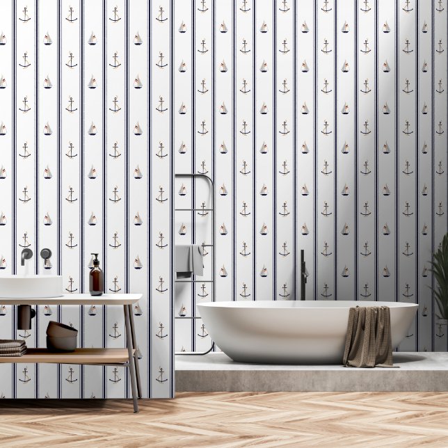 Nautical Bathroom Wallpaper (Bathroom)