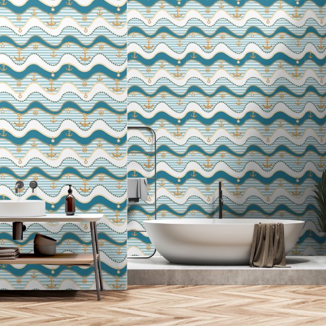 Nautical Bathroom Wallpaper (Bathroom)