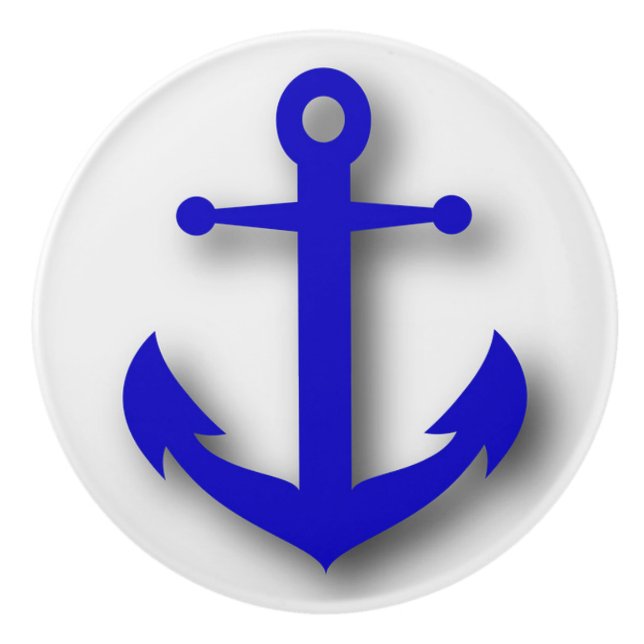 Nautical Beach Anchor Cabinet Drawer Knob (Front)