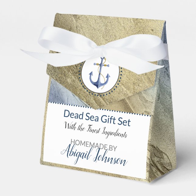 Nautical Beach Blue & Sand Gift Set Packaging Favour Box (Front Side)