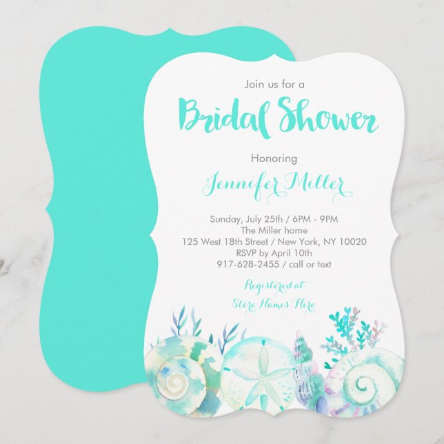 Nautical Beach Bridal Shower Invitation (Front/Back)
