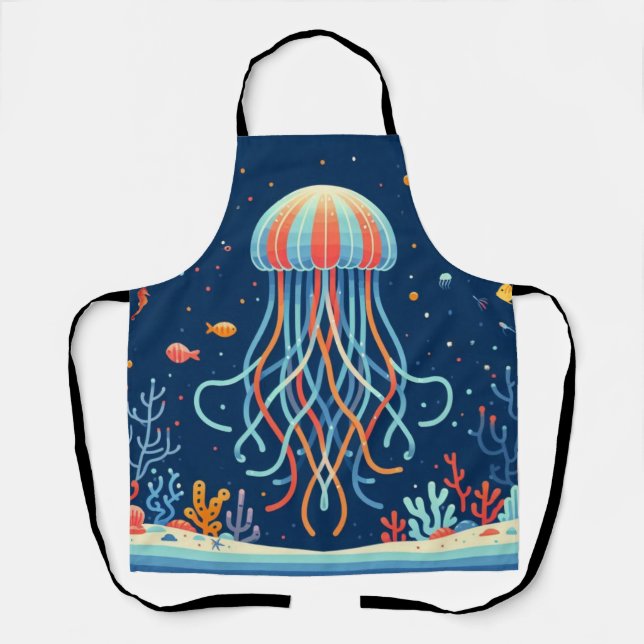 nautical/beach/coastal jellyfish apron (Front)