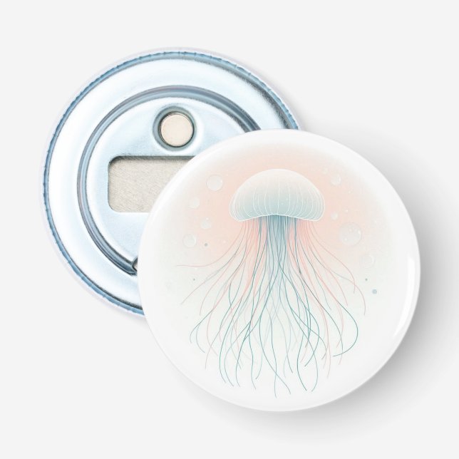 nautical/beach/coastal jellyfish  bottle opener (Front)