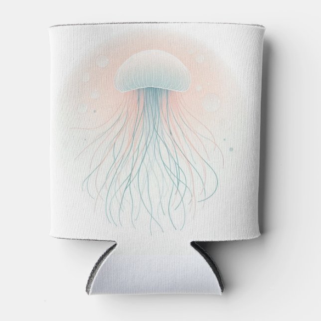 nautical/beach/coastal jellyfish  can cooler (Front)