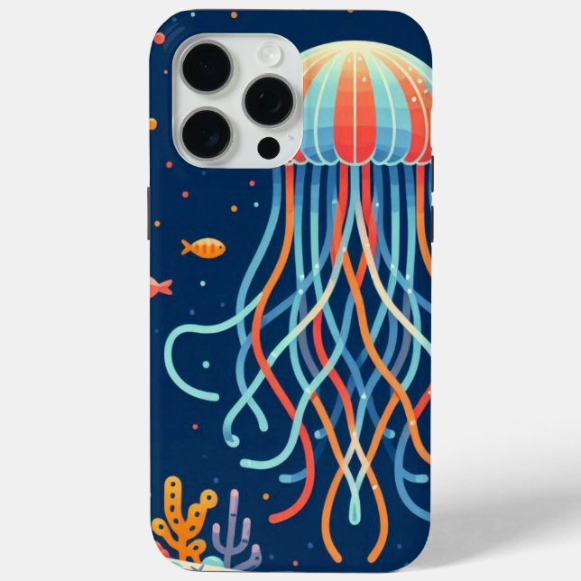nautical/beach/coastal jellyfish Case-Mate iPhone case (Back)