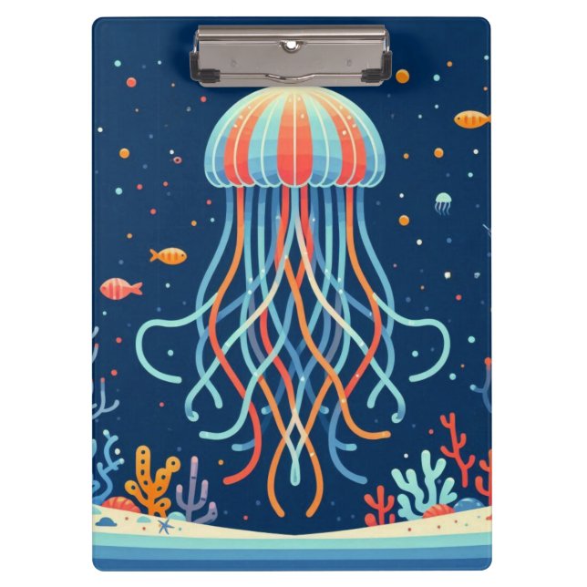 nautical/beach/coastal jellyfish clipboard (Front)