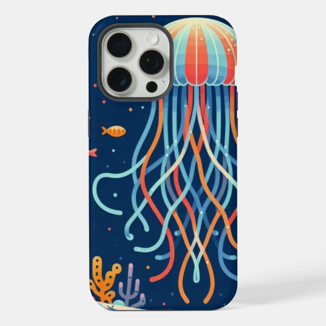 nautical/beach/coastal jellyfish iPhone case (Back)