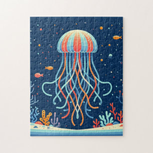 nautical/beach/coastal jellyfish jigsaw puzzle