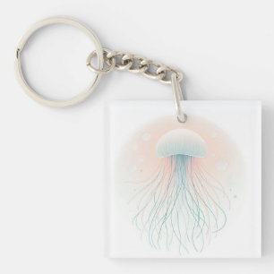 nautical/beach/coastal jellyfish  key ring