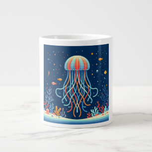 nautical/beach/coastal jellyfish large coffee mug