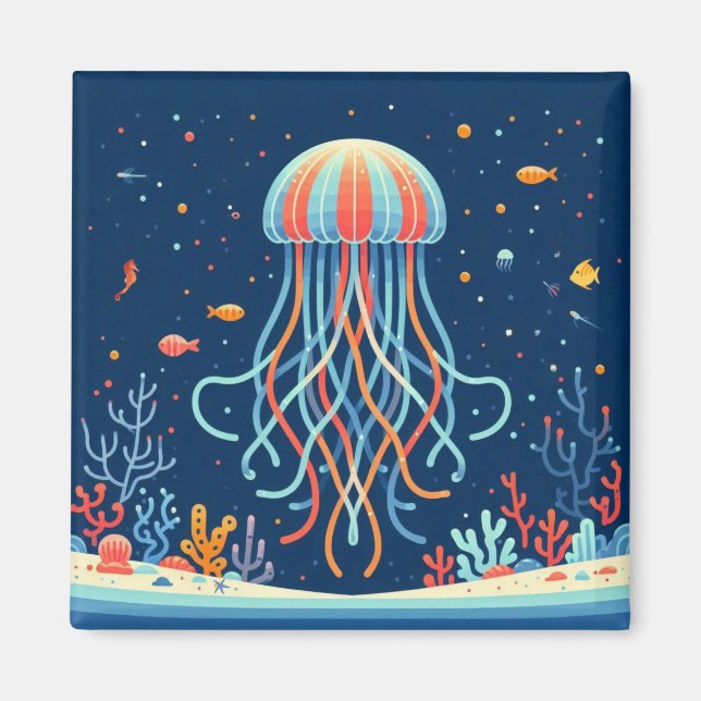 nautical/beach/coastal jellyfish magnet (Front)