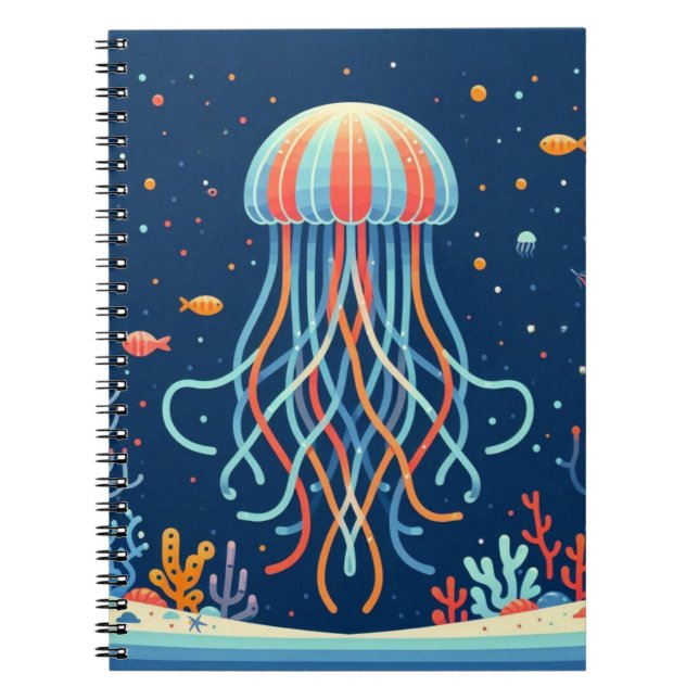 nautical/beach/coastal jellyfish notebook (Front)