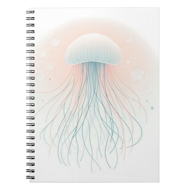 nautical/beach/coastal jellyfish  notebook (Front)