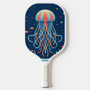 nautical/beach/coastal jellyfish pickleball paddle