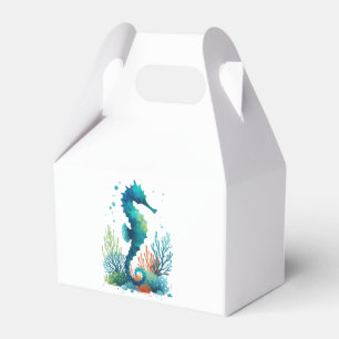 nautical/beach/coastal seahorse art favour box