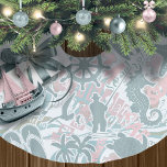Nautical Beach Collage Sage ID840 Brushed Polyester Tree Skirt<br><div class="desc">This tree skirt features a fun summer pattern of nautical elements including anchor,  seagull,  starfish and many more,  all in soft sage green with swirls and wave accents in powder blue and peach pink. Search ID839 and ID840 to see other products with this design and additional colour options.</div>