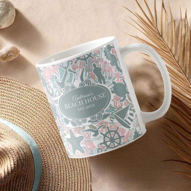 Nautical Beach Collage Sage ID840 Coffee Mug (Creator Uploaded)