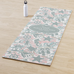 Nautical Beach Collage Sage ID840 Yoga Mat