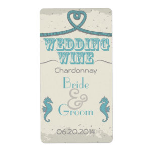 Nautical Beach Heart Knot Wedding Wine